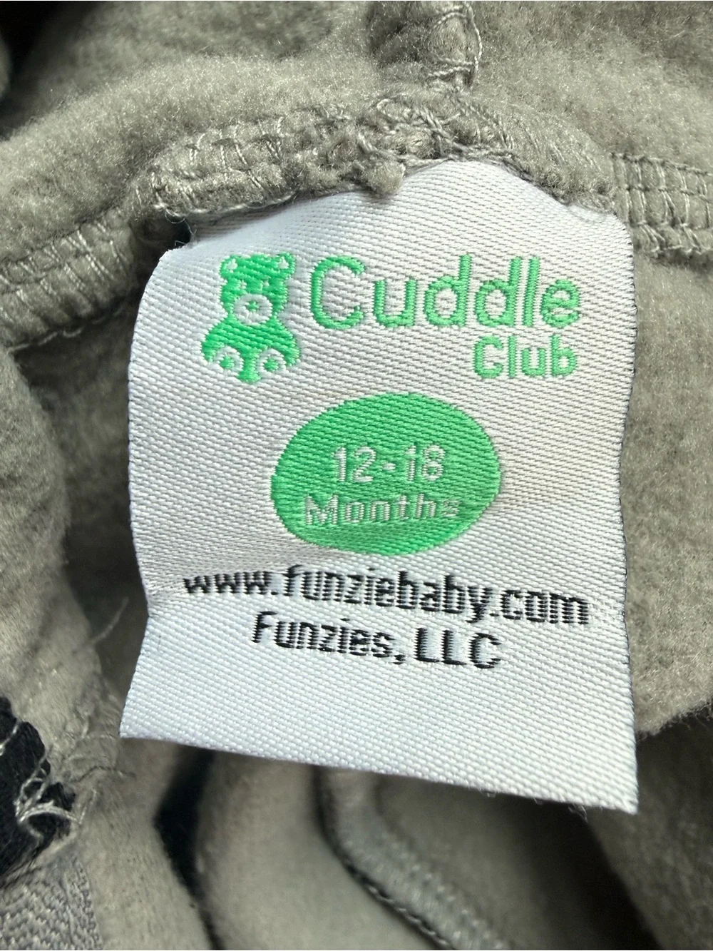 NEW Cuddle Club Grey Fleece Dinosaur Bunting with Hood 12-18 Months